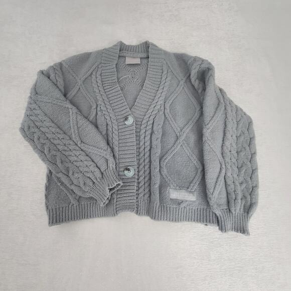 Taylor Swift Authentic TTPD Gray Cardigan, size XS/SM, NWOT Chunky Fisherman - Picture 3 of 8